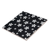 Summer Boho Black White Daisy Flowers Tegeltje (Zijkant)