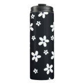 Summer Boho Black White Daisy Flowers Thermosbeker (Voorkant)