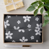 Summer Boho Black White Daisy Flowers Tissuepapier (Geschenk)