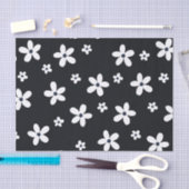 Summer Boho Black White Daisy Flowers Tissuepapier (Craft)