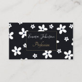 Summer Boho Black White Daisy Flowers Visitekaartje (Voorkant)