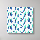 Summer Boho Blue Greenery Botanical Leaves Canvas Afdruk (Voorkant)