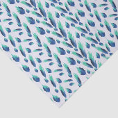 Summer Boho Blue Greenery Botanical Leaves Tissuepapier (Detail)