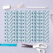 Summer Boho Blue Greenery Botanical Leaves Tissuepapier (Craft)