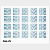 Summer Boho Blue Greenery Botanical Leaves Vierkante Sticker (Vel)