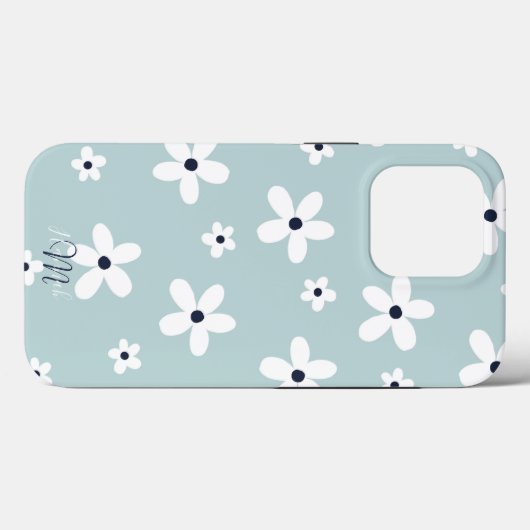 Summer Boho Blue White Daisy Flowers Case-Mate iPhone Case (Achterkant (horizontaal))
