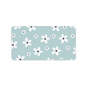 Summer Boho Blue White Daisy Flowers Etiket (Voorkant)
