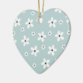 Summer Boho Blue White Daisy Flowers Keramisch Ornament (Links)