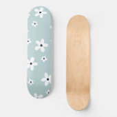 Summer Boho Blue White Daisy Flowers Persoonlijk Skateboard (Voorkant)
