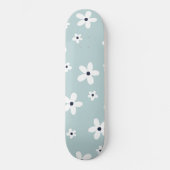 Summer Boho Blue White Daisy Flowers Persoonlijk Skateboard (Voorkant)