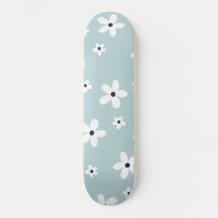 Summer Boho Blue White Daisy Flowers Persoonlijk Skateboard