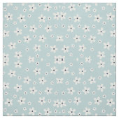 Summer Boho Blue White Daisy Flowers Stof (Swatch)