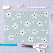 Summer Boho Blue White Daisy Flowers Tissuepapier (Craft)