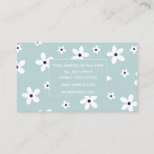 Summer Boho Blue White Daisy Flowers Visitekaartje (Achterkant)