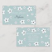 Summer Boho Blue White Daisy Flowers Visitekaartje (Voorkant / Achterkant)