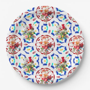 Summer, boho, bohemisch, floral, mediterraan papieren bordje