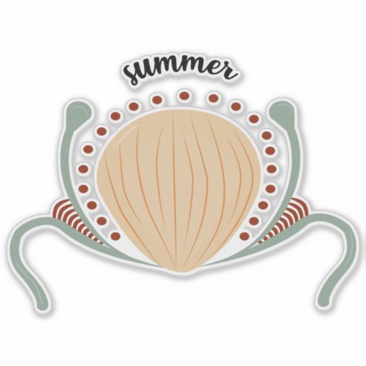 Summer Boho Shell Sticker (Voorkant)