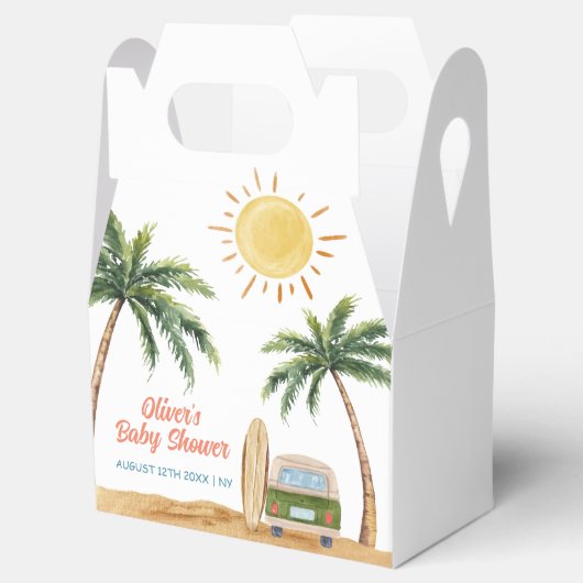 Summer Boho Surf Beach Van Baby shower Bedankdoosjes (Geopend)