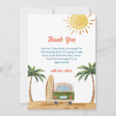 Summer Boho Surf Beach Van Baby shower Bedankkaart (Voorkant)