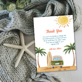 Summer Boho Surf Beach Van Baby shower Bedankkaart