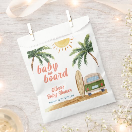 Summer Boho Surf Beach Van Baby shower Bedankzakje (Geknipt)