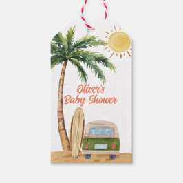 Summer Boho Surf Beach Van Baby shower Cadeaulabel