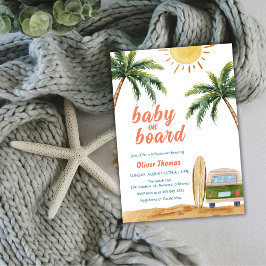 Summer Boho Surf Beach Van Baby shower Kaart