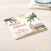 Summer Boho Surf Beach Van Baby shower Kartonnen Onderzetters (Schuin)
