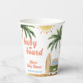 Summer Boho Surf Beach Van Baby shower Papieren Bekers (Achterkant)