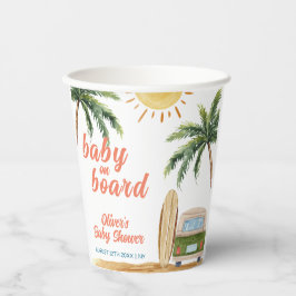 Summer Boho Surf Beach Van Baby shower Papieren Bekers