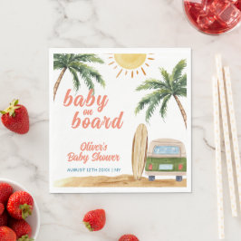 Summer Boho Surf Beach Van Baby shower Servet