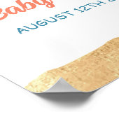 Summer Boho Surf Beach Van Baby shower Welkom Poster (Hoek)