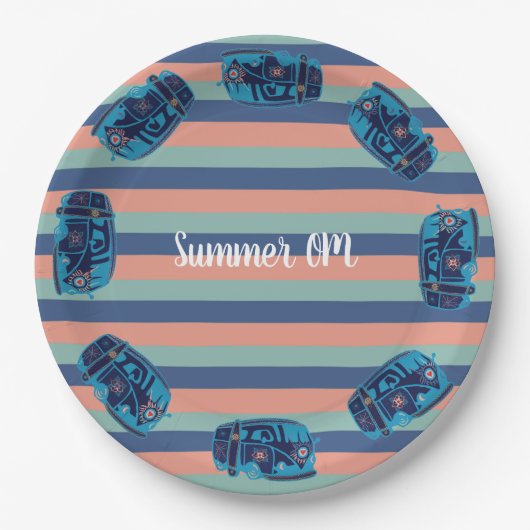 Summer Boho Van Paper Borden Papieren Bordje (Voorkant)