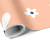 Summer Boho White Daisy Flowers Cadeaupapier (Rol Hoek)