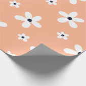 Summer Boho White Daisy Flowers Cadeaupapier (Hoek)