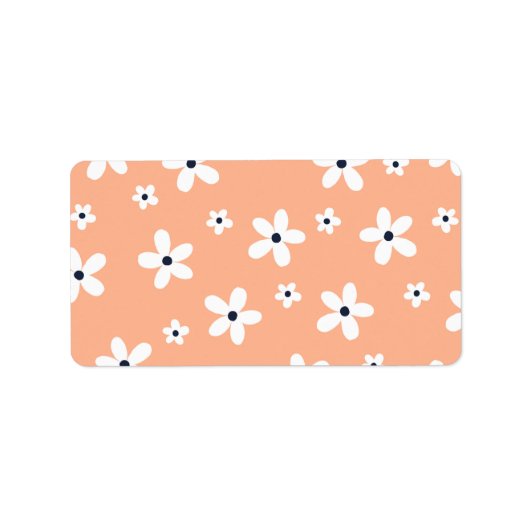Summer Boho White Daisy Flowers Etiket (Voorkant)