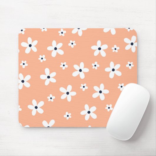 Summer Boho White Daisy Flowers Muismat (Met muis)