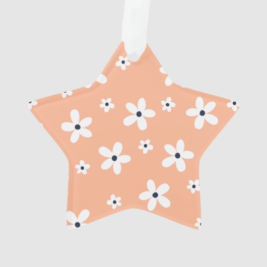 Summer Boho White Daisy Flowers Ornament (achterkant)