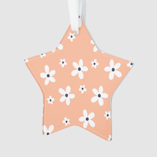 Summer Boho White Daisy Flowers Ornament (voorkant)