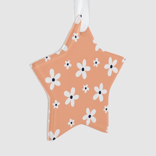 Summer Boho White Daisy Flowers Ornament (voorkant)