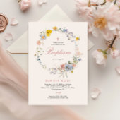 Summer Boho Wildbloemen Baptisme Invitation Kaart