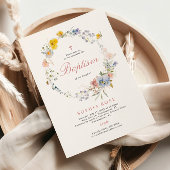 Summer Boho Wildbloemen Baptisme Invitation Kaart