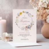 Summer Boho Wildbloemen Baptisme Invitation Kaart