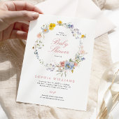Summer Boho Wildflower Baby shower Invitation Kaart