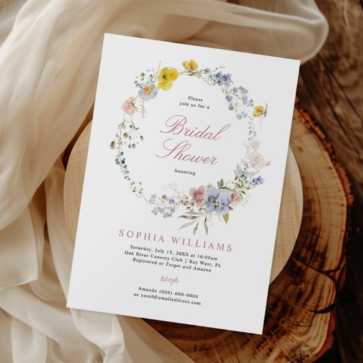 Summer Boho Wildflower Bridal Shower Kaart