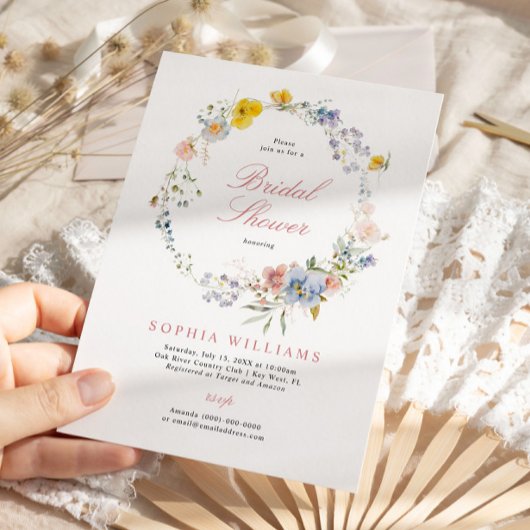 Summer Boho Wildflower Bridal Shower Kaart