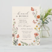 Summer Boho Wildflower Brunch Vrijgezellenfeest Kaart (Staand voorkant)