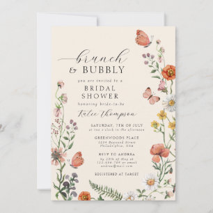 Summer Boho Wildflower Brunch Vrijgezellenfeest Kaart