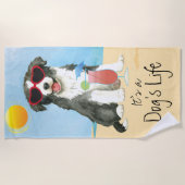 Summer Border Collie Beach Towel Strandlaken (Voorkant)