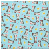 Summer Border Collie Fabric Stof (Swatch)
